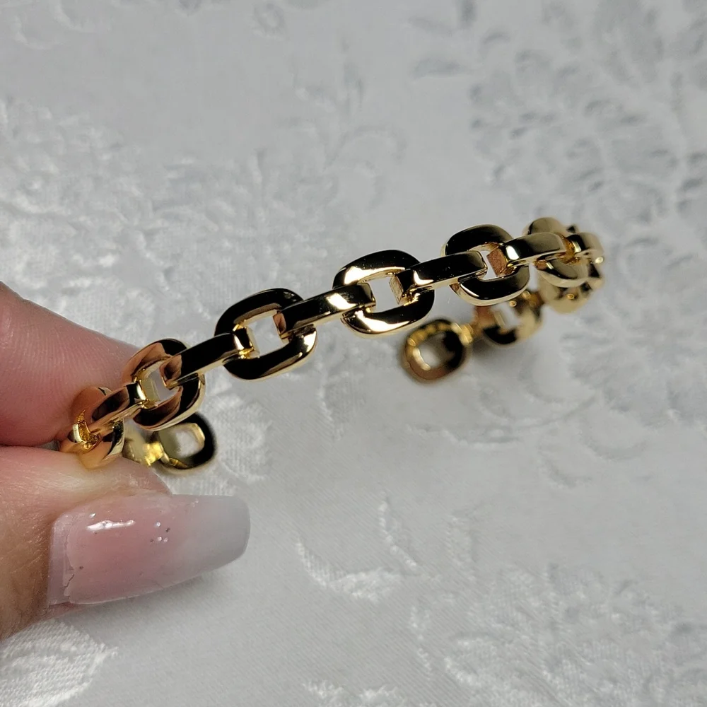 Adornia 14KGP Chain Link Cuff Bracelet